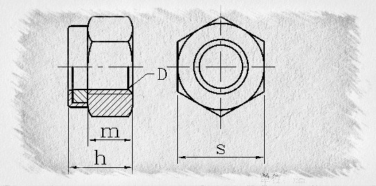 din982加厚自锁防松螺母316不锈钢304非金属六角自锁螺帽m4m20