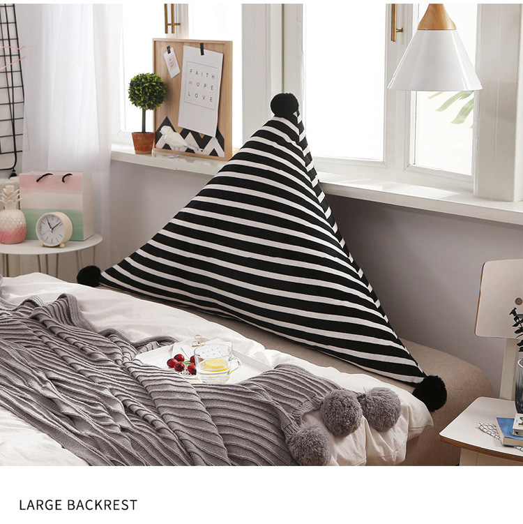 三角床头靠垫榻榻米软包靠枕 儿童床靠背垫 毛绒保暖抱枕床靠背