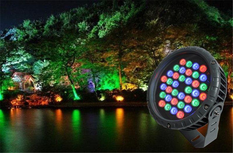 直销景墙射灯led投光灯户外防水聚光灯射灯照树灯圆形36w投光灯