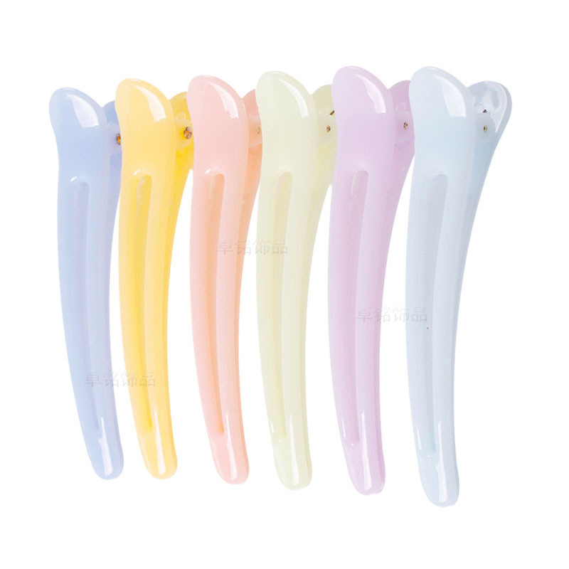 Colored Plastic Side Clip Hairpin Ornament plus-Sized 9.5cm Korean Fish Mouth Clip Hair Duckbill Clip Bangs Crocodile