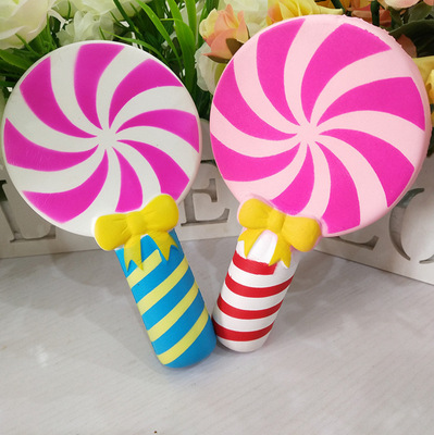 慢回弹玩具squishy新品 仿真慢回弹pu摆件彩色棒棒糖减压糖果