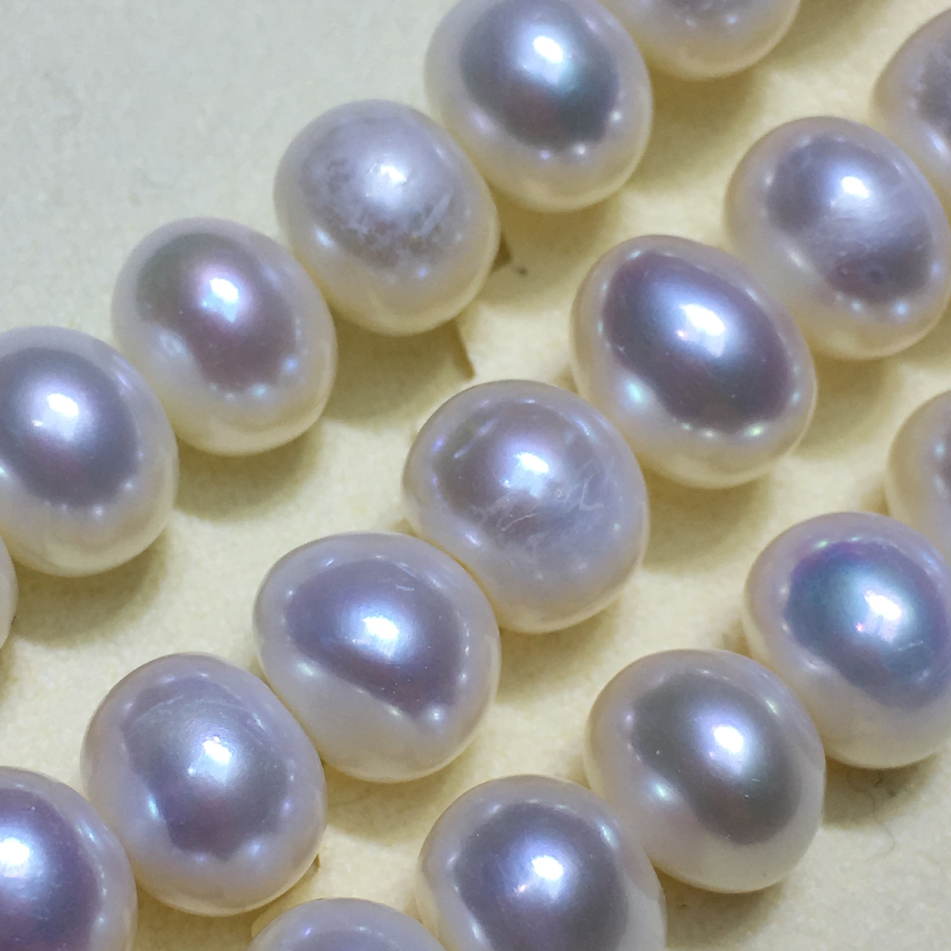 珍珠项链 7-8mm 珍珠项链半成品 简约扁圆形淡水珍珠项链