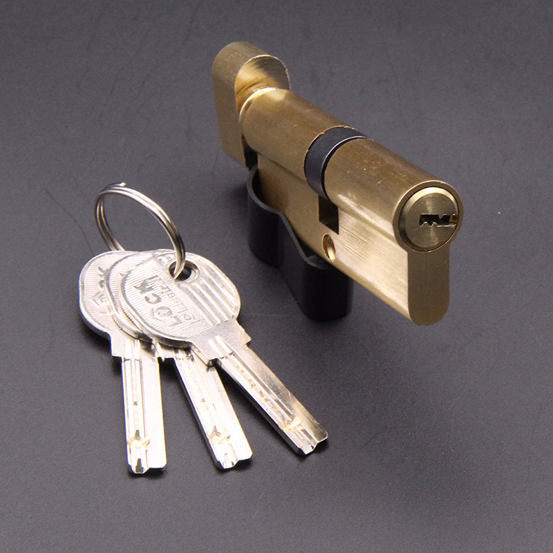 批发防铜锁芯小葫芦70纯铜钥匙卧室门锁室内房门锁芯执手锁芯锁具