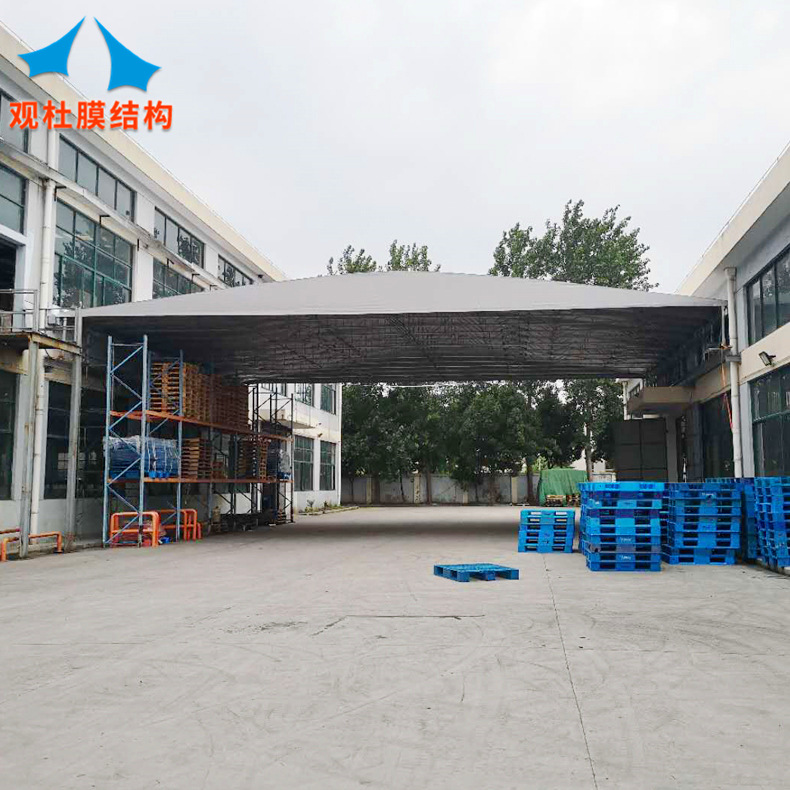 厂家定制电动推拉棚 厂房过道电动伸缩雨篷 物流卸货区悬空推拉蓬