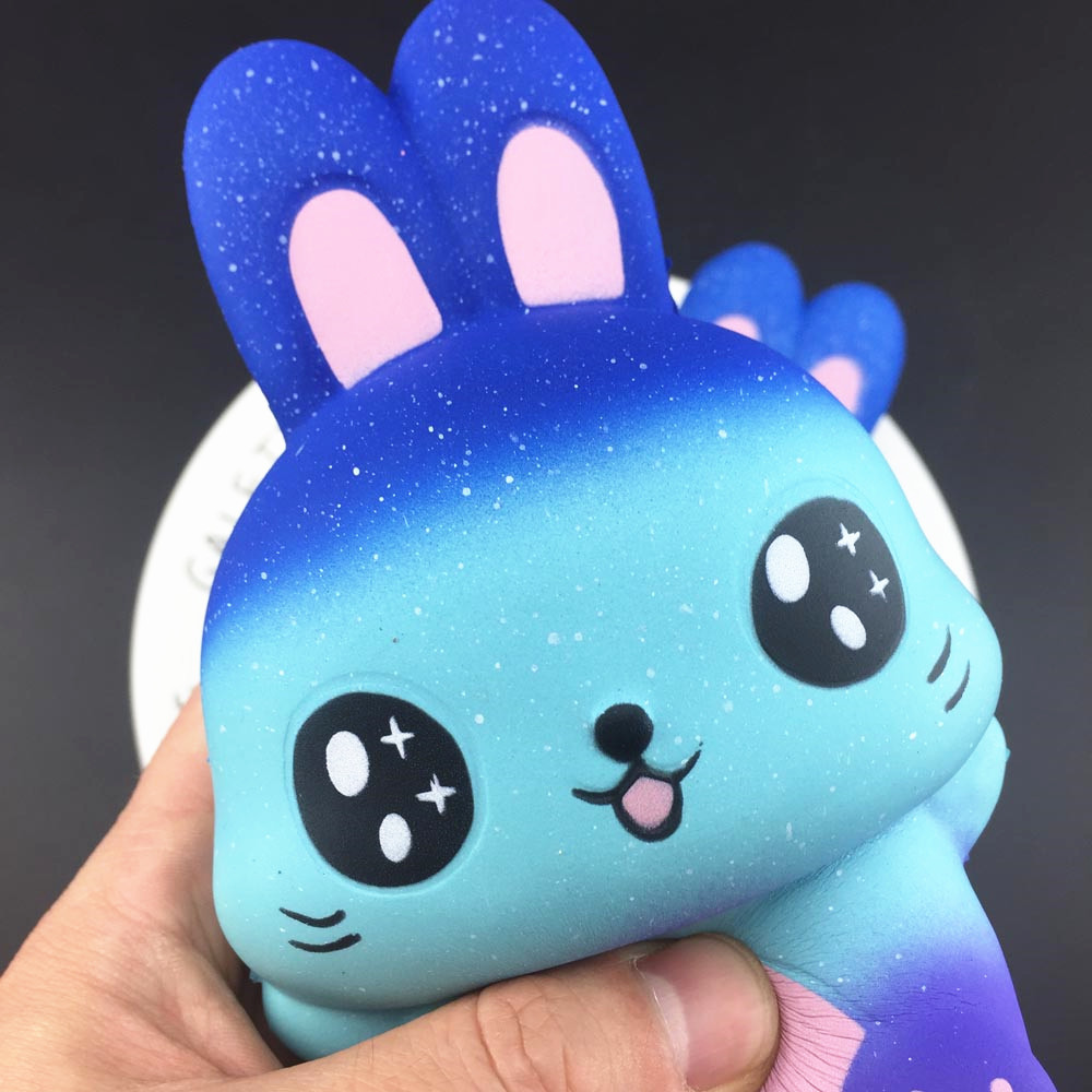 2018新款慢回弹squishy星空兔子 发泡pu仿真长耳兔子发泄减压玩具
