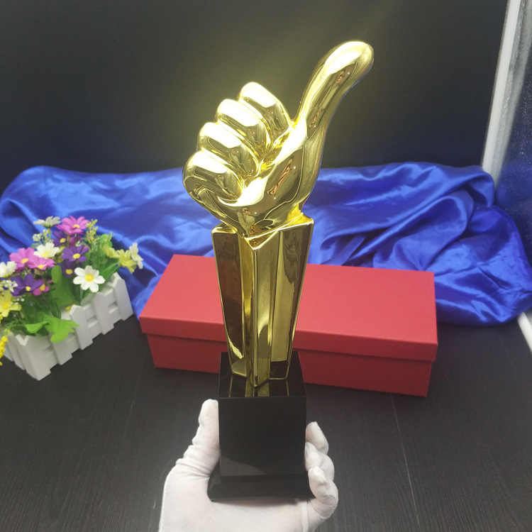 大拇指奖杯定制树脂创意礼品公司优秀个人纪念品厂家批发刻字摆件