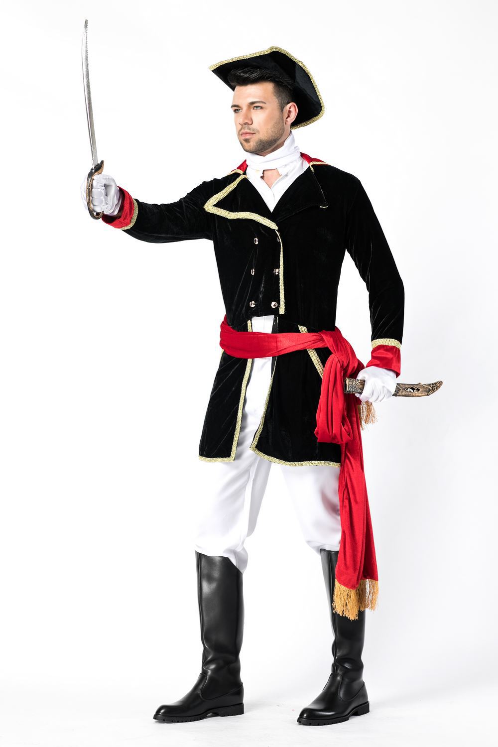 万圣节服海盗舞台扮演服 男士制服cosplay服英国皇家检阅兵仪仗队