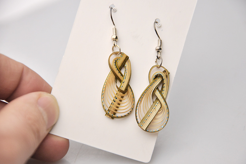 泰国幼竹手编耳环民族特色手工制作竹子编结原创饰品创意个性耳坠