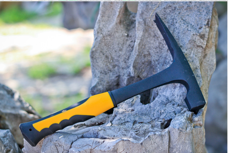 户外哈光平扁头地质锤碳钢鸭嘴榔头地采矿一体专业地质勘探工具