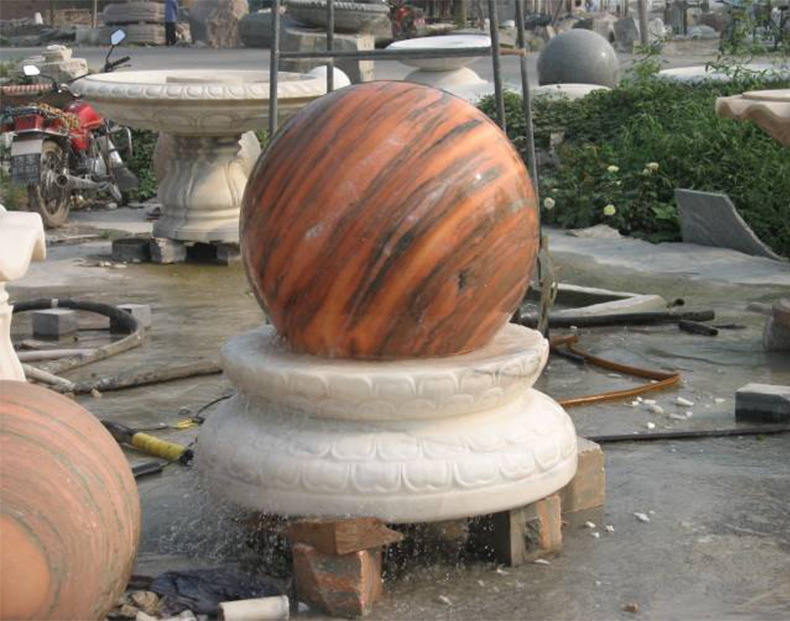 天然大理石风水球转运喷泉 工厂直销 石雕喷泉水景雕塑