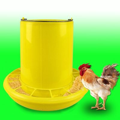 厂家批发大容量鸡下料桶饲料槽自动喂食器加厚塑料鸡鸭鹅养殖设备