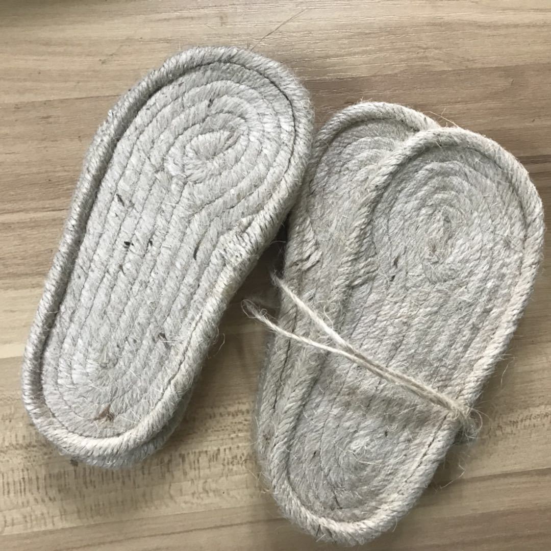 厂家生产儿童麻绳底渔夫鞋底手工编制麻绳童鞋底款式多样来样定制