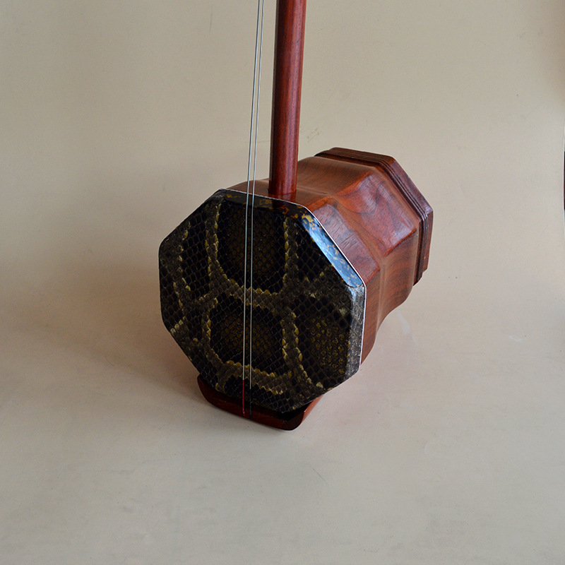 【热卖精制】精品红花梨面红大低胡正八方低音二胡乐器