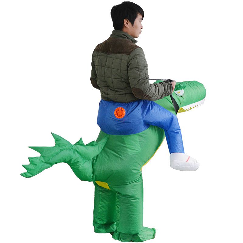 万圣节恶搞道具骑行鳄鱼充气服卡通人偶服装气模减压搞笑玩具批发
