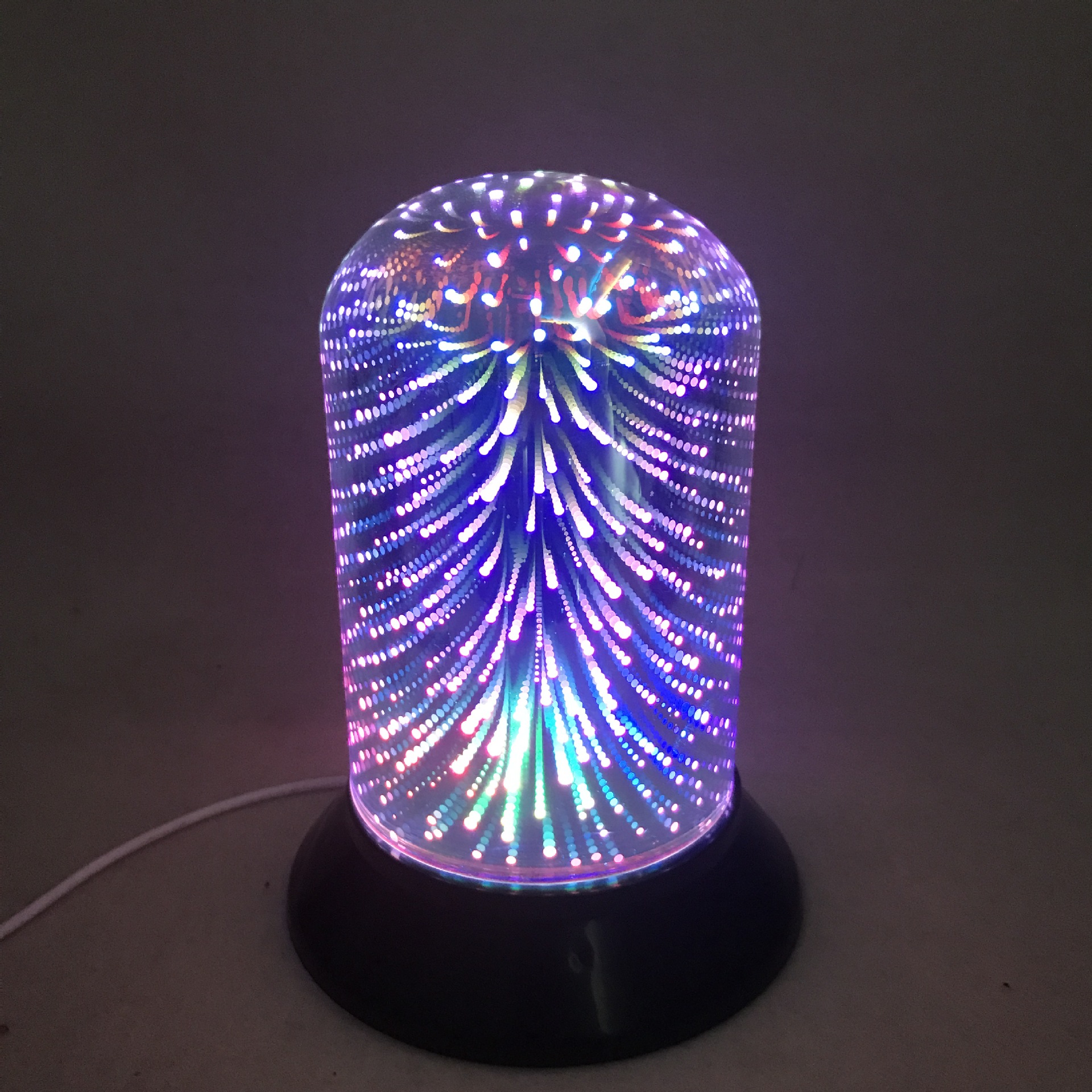 电池 usb双用3d炫彩魔幻玻璃罩灯装饰台灯 led魔幻流星七彩小夜灯