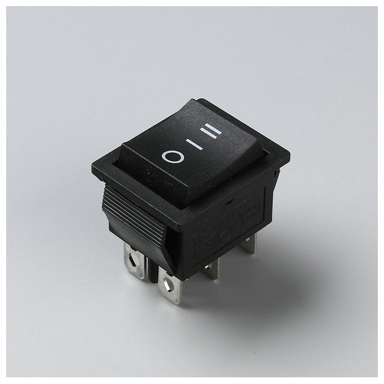 供应船型开关三档二档4脚kcd1345翘板开关带灯船型开关