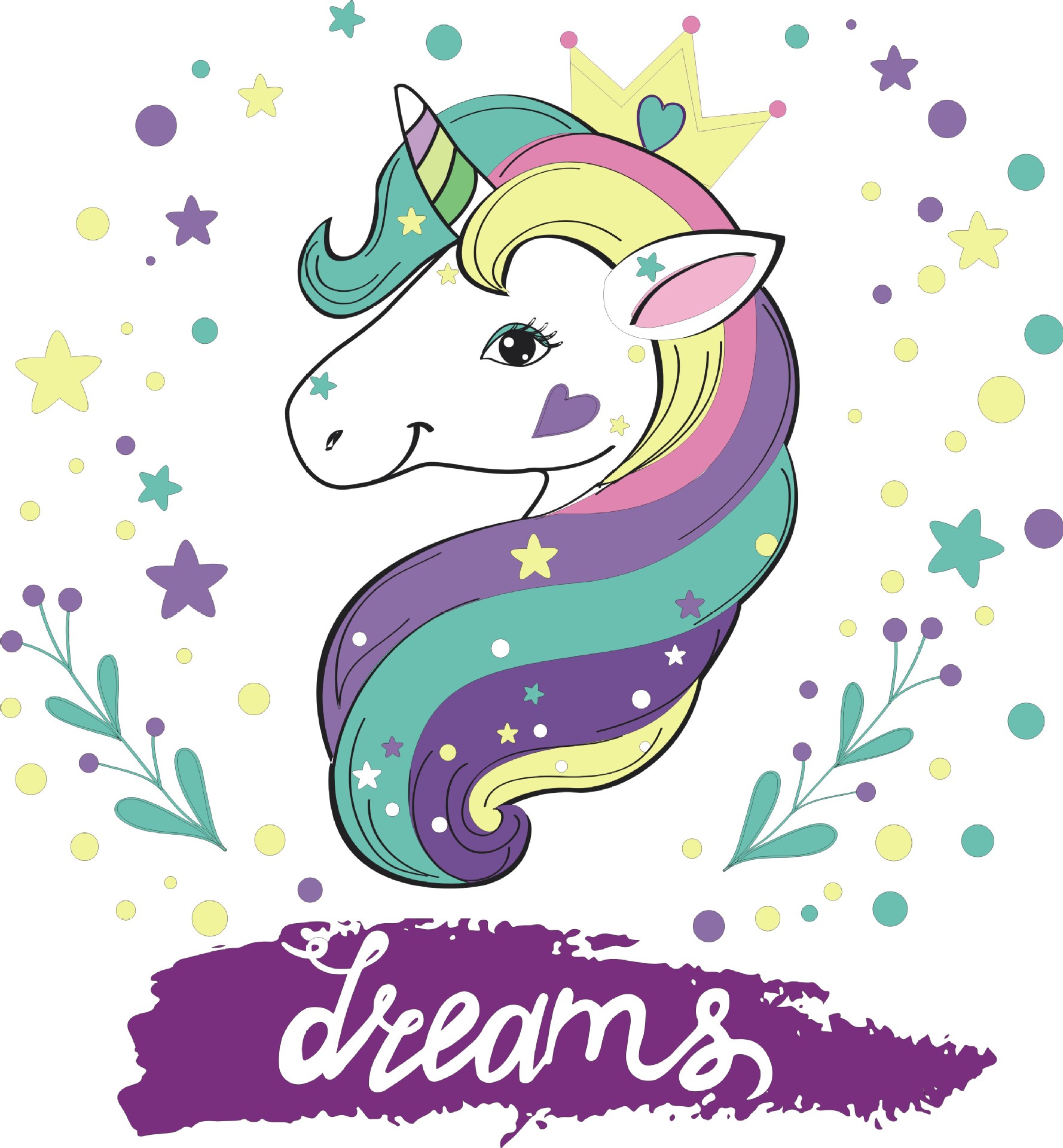 昆尚跨境新款金色独角兽墙贴跨境专供客厅卧室儿童房装饰画ks6629