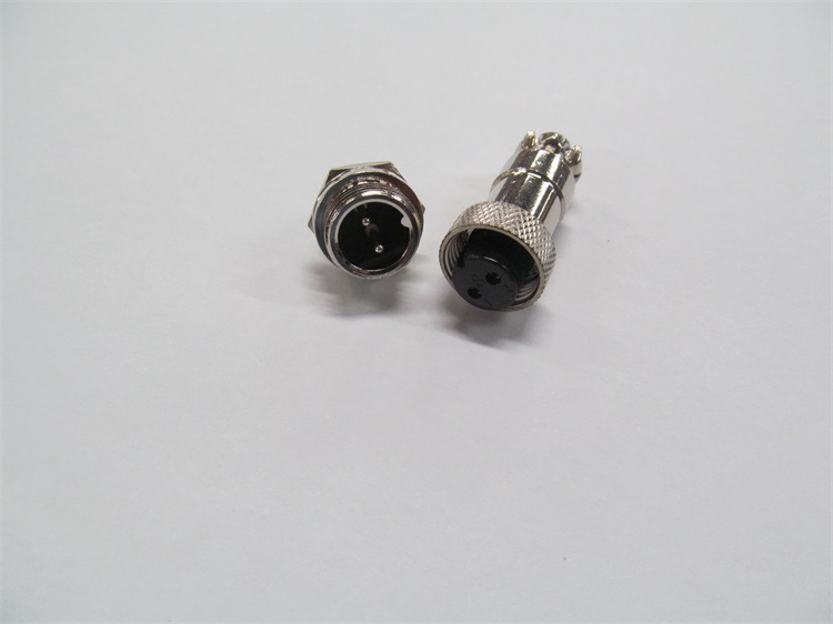 厂家直销高品质m12精加工航空插头,gx12 2芯 充电插头