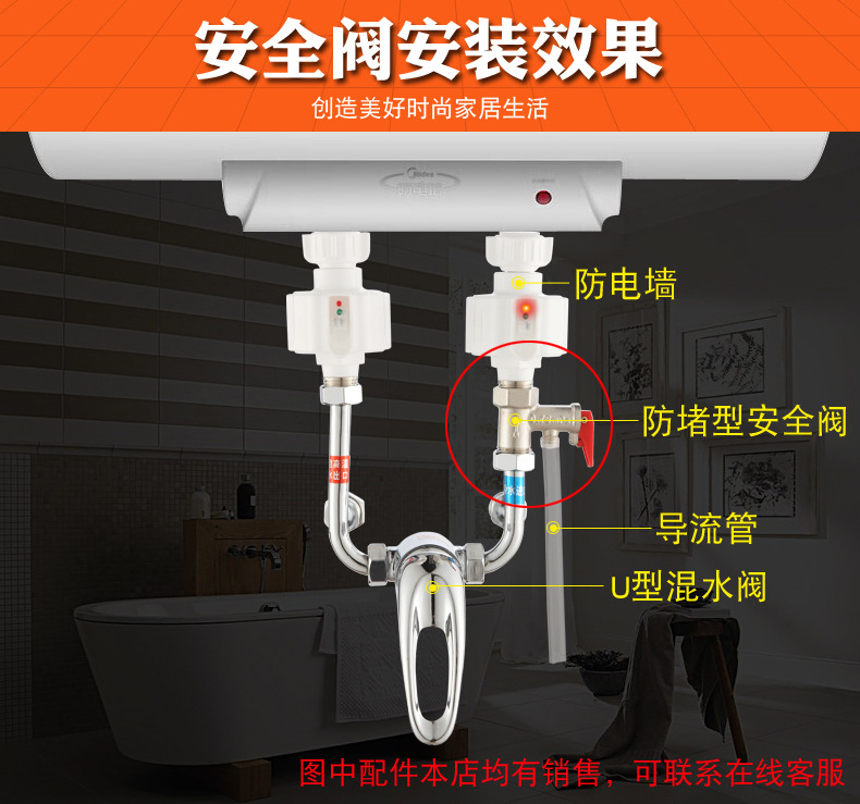 厂家海尔美的ao史密斯全铜电热水器通用安全阀止回阀泄压阀减压阀