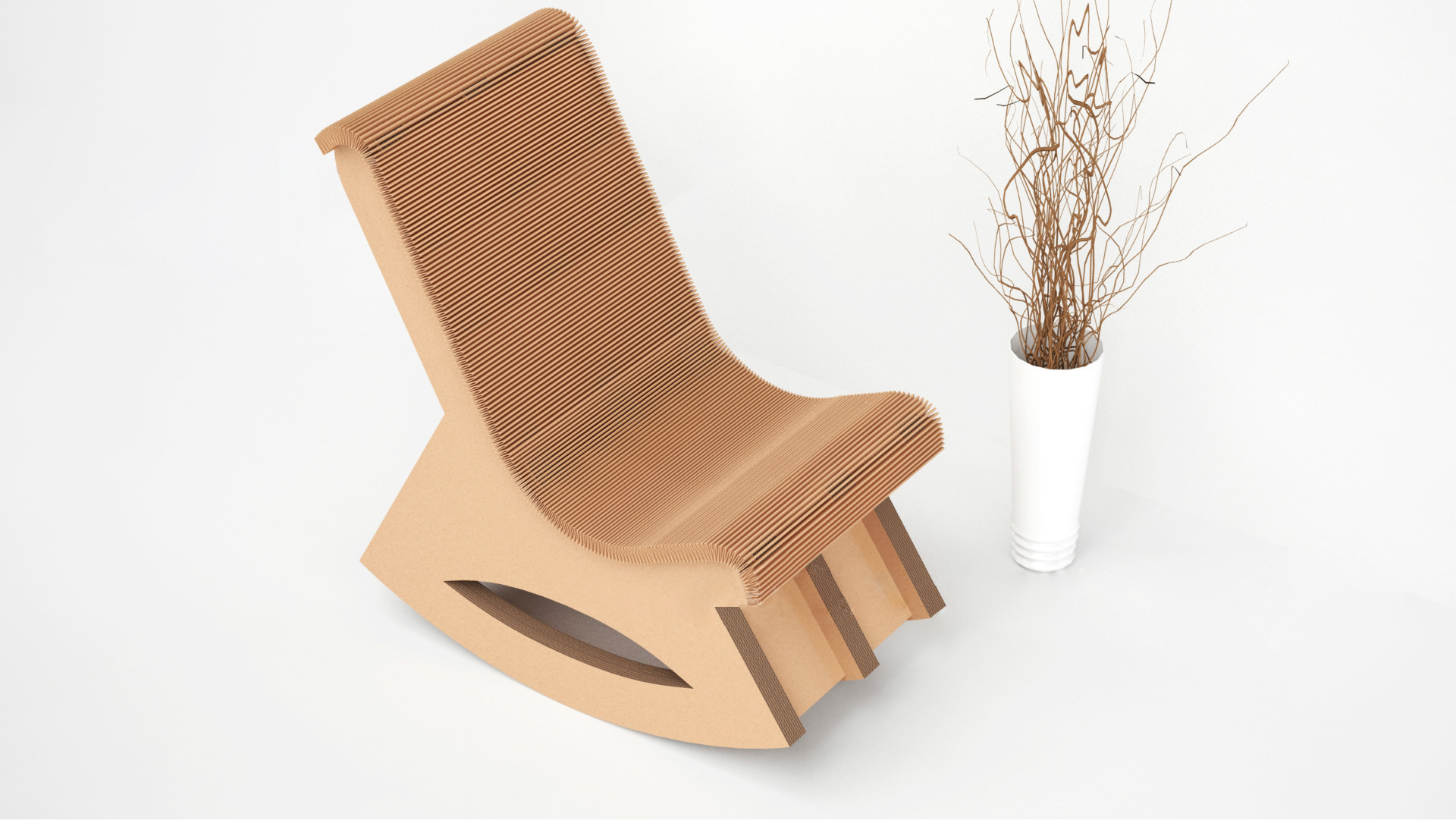 力嘉包装瓦楞纸摇椅家具定制展会展览摆件环保创意居家定制设计