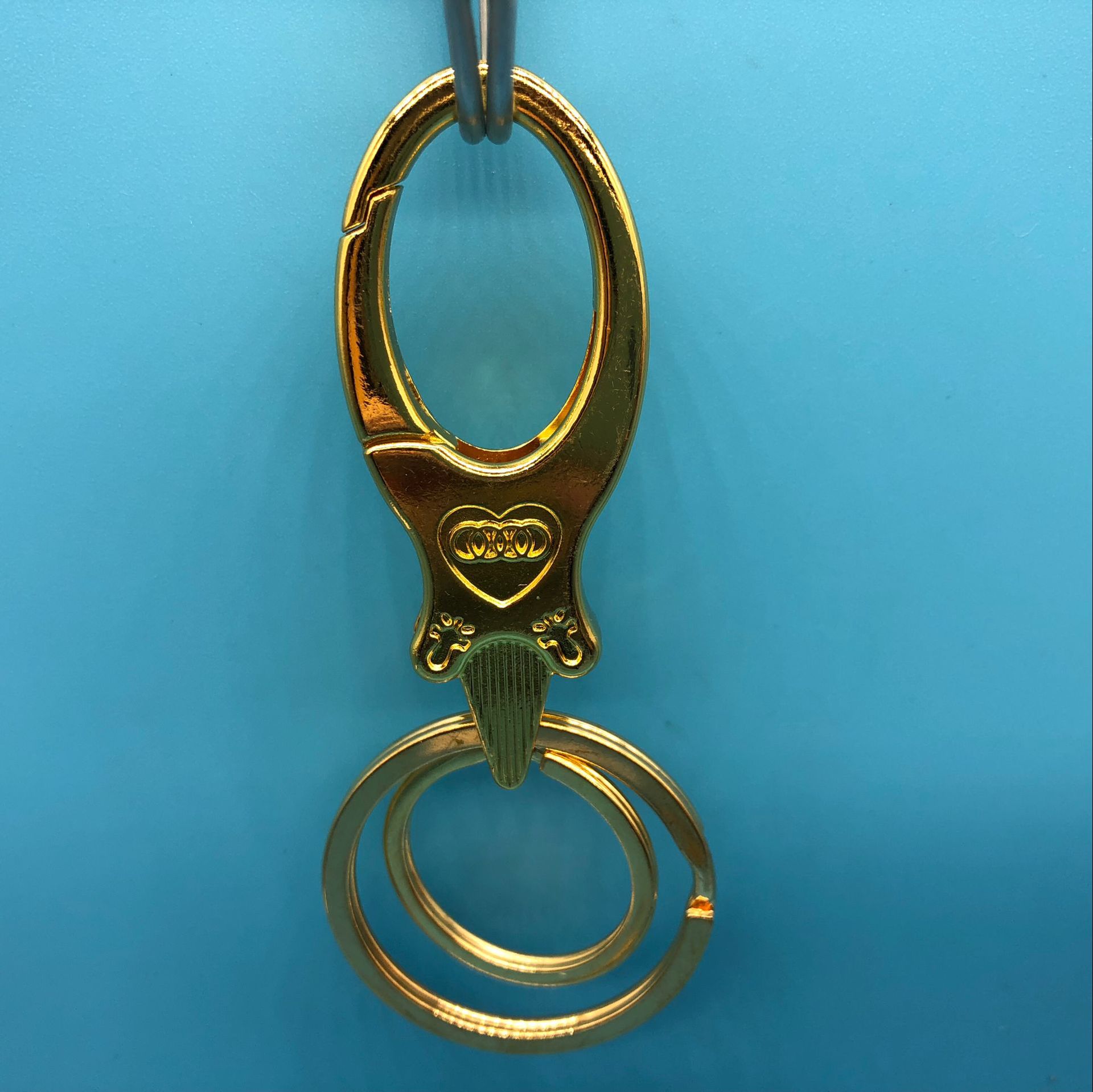 金色钥匙扣 钥匙挂件排装钥匙圈 2元店批发地摊货源赠品