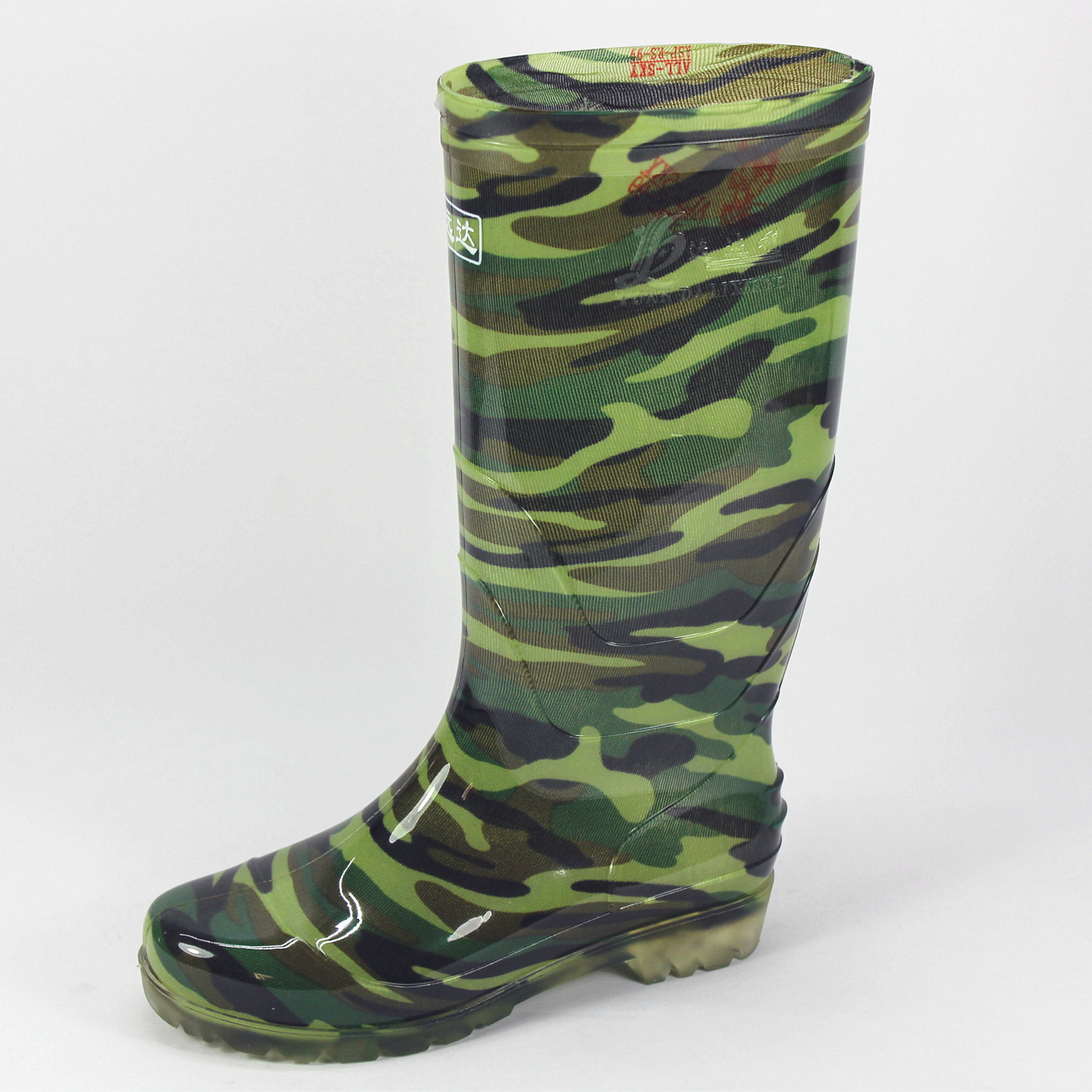 High Camouflage Rain Boots Men's Rain Boots Wholesale PVC Non-Slip Waterproof Shoes Construction Site Labor-Protection Rubber Shoes Factory Direct Sales