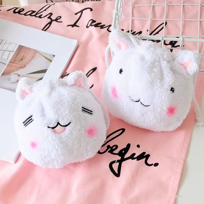 可爱拾提比兔束口袋收纳袋零钱包毛绒束口袋抽绳杂物袋0.05kg