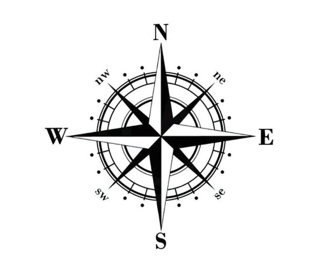 外贸nswe指南针汽车贴纸航海罗盘反光车身贴方向指示车贴大号