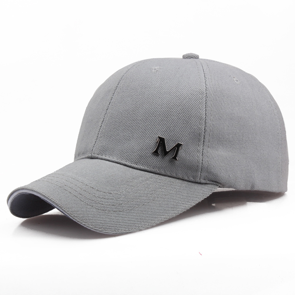 Hat Women's Spring and Summer Korean Style M Letter Cap Peaked Cap Baseball Hat Sun Protection for Men and Women Sun Hat Wholesale