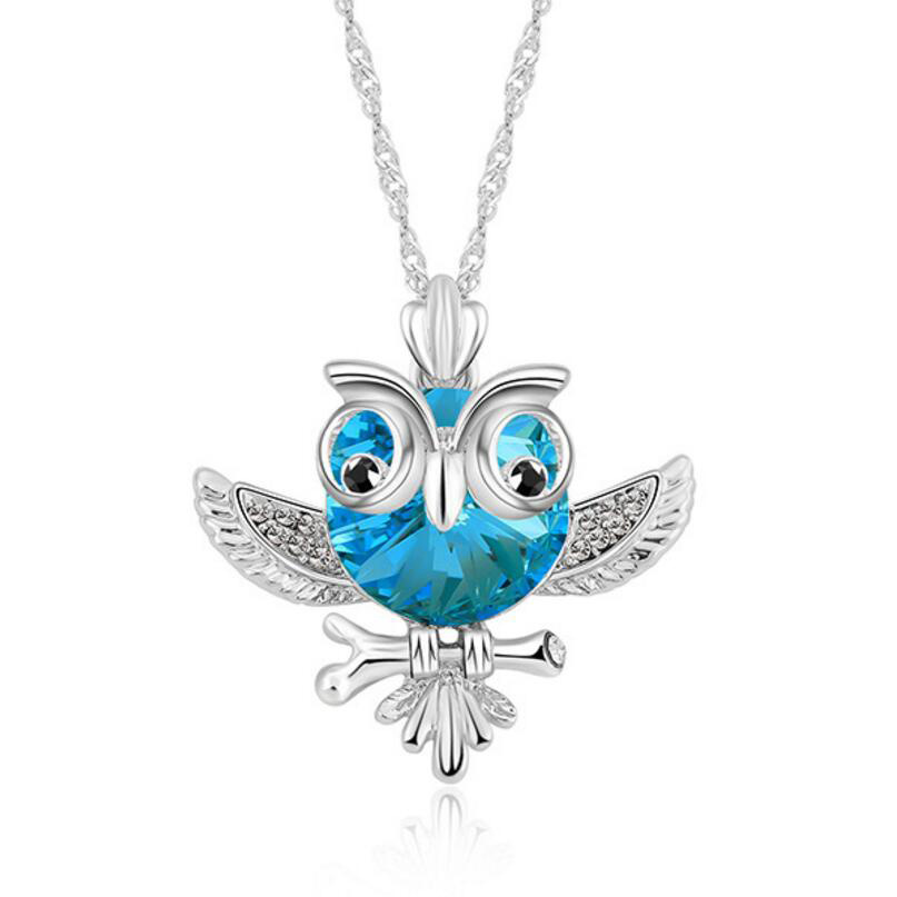 韩版可爱风猫头像吊坠精致水晶项链女锁骨链甜美百搭镶钻首饰批发