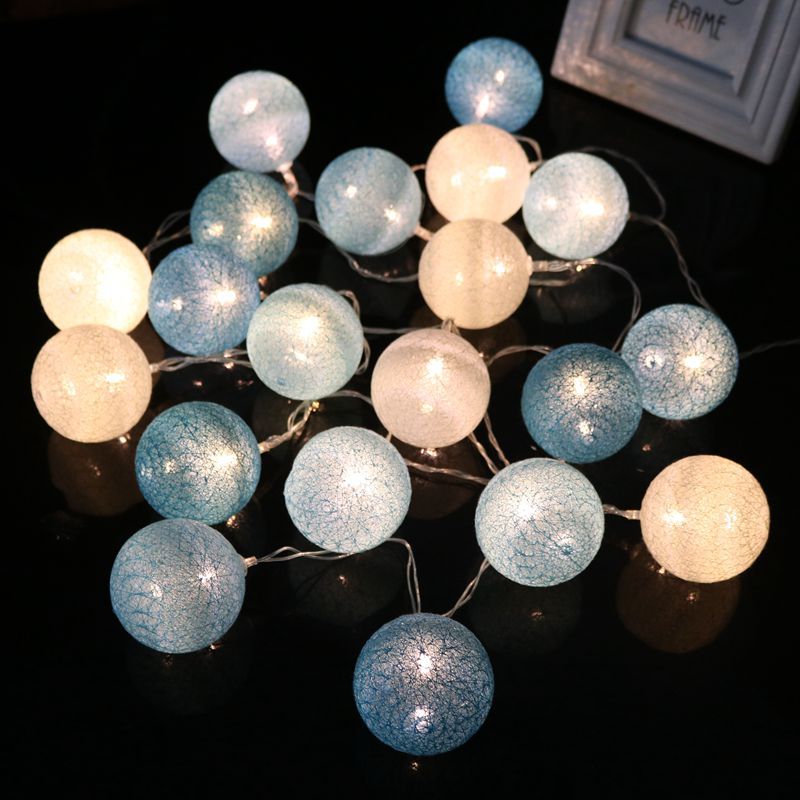 婚庆装饰 泰国led棉线球彩灯闪灯串灯圣诞节日 ins装饰卧室小彩