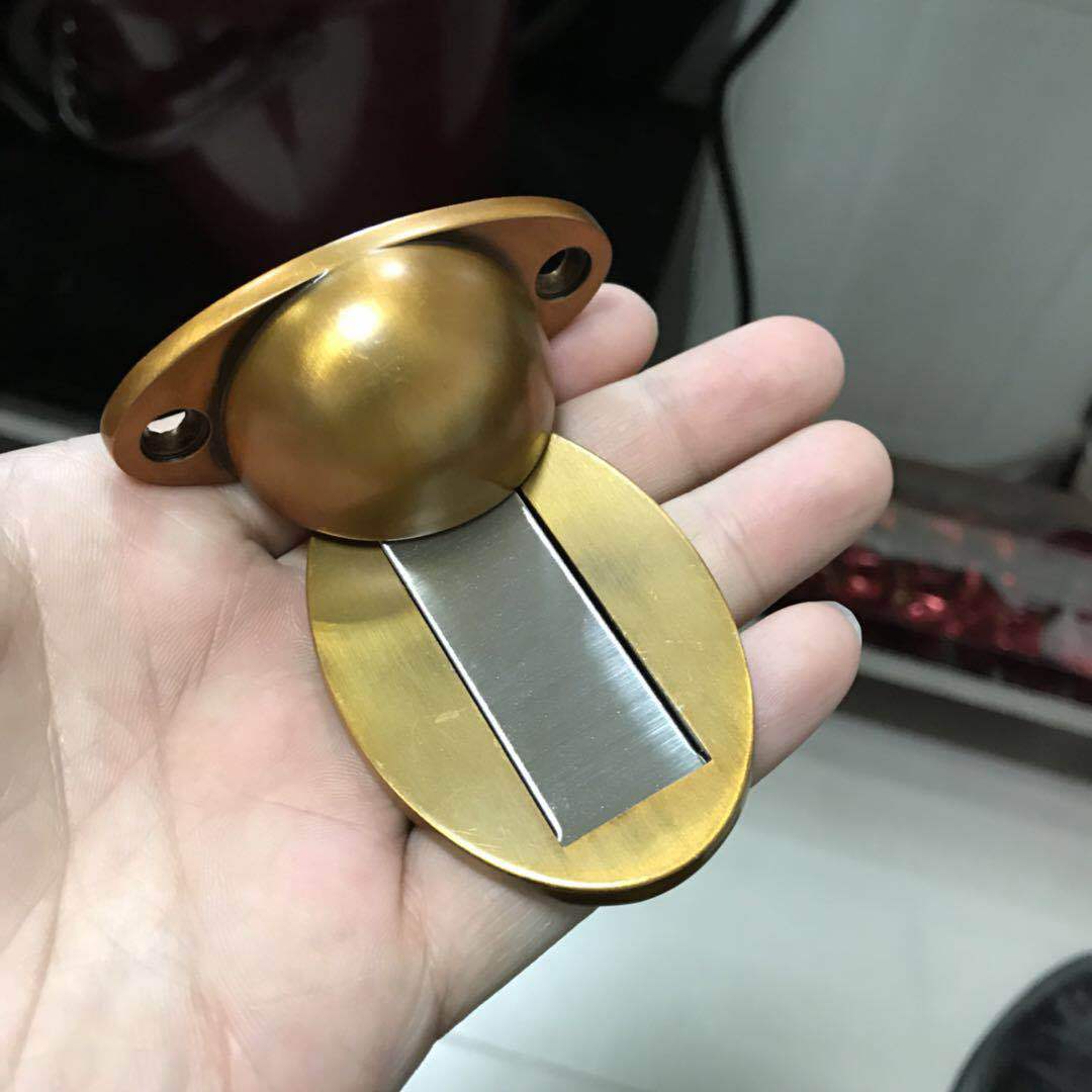 实心椭圆地吸 锌合金免打孔墙地吸地碰 卫生间实心地板吸厂家直销