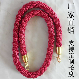 酒店礼宾柱麻花绳 钛金头栏杆挂绳 迎宾柱挂绳批发 岗亭挂绳批发