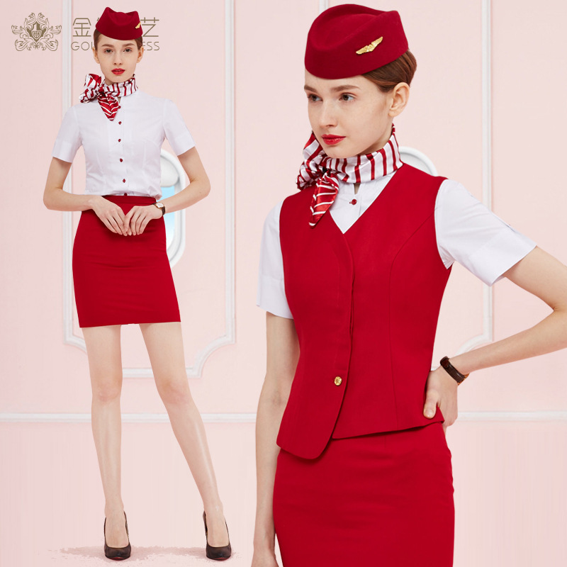 空乘面试东航空姐制服职业套装工作服夏季航空酒店套装裙短袖