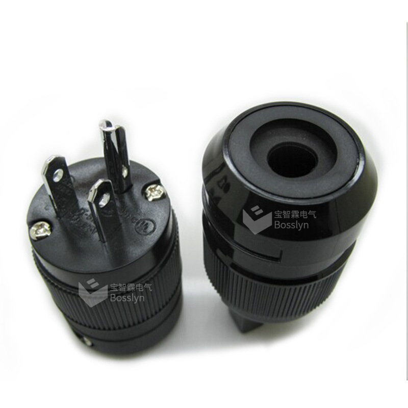 紫铜镀金镀铑发烧级插头插座 品质音响公母配套插头插座 厂家直销