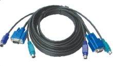 KVM线 KVM CABLE KVM切换器线 VGA线 HD15 AND MINI DIN 6P CABLE