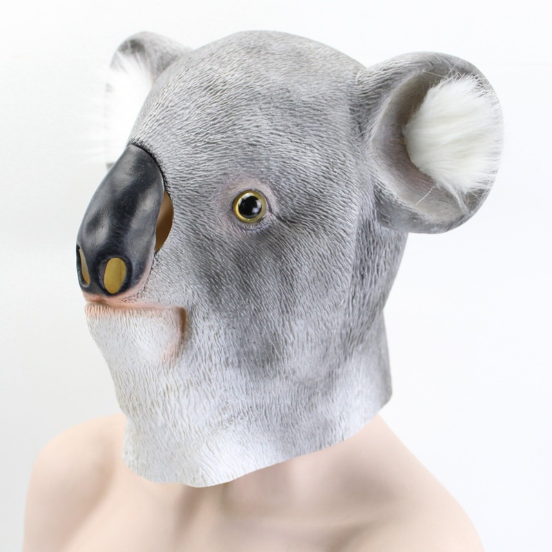 亚马逊畅销考拉面具乳胶面具圣诞节面具舞会动物造型面具派对道具