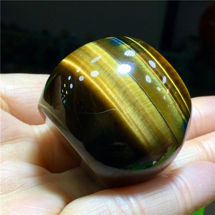 东海水晶 天然虎眼石黄蓝虎眼桶珠路路通吊坠