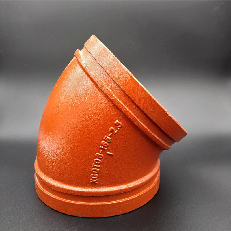 卡耐夫45°弯头重型直弯 国标沟槽管件fm认证卡古式连接件直销