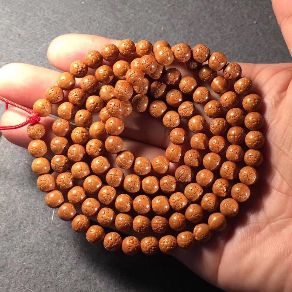 艺然文玩小金刚菩提 无齿正圆黄皮金刚菩提108颗佛珠手链厂价批发