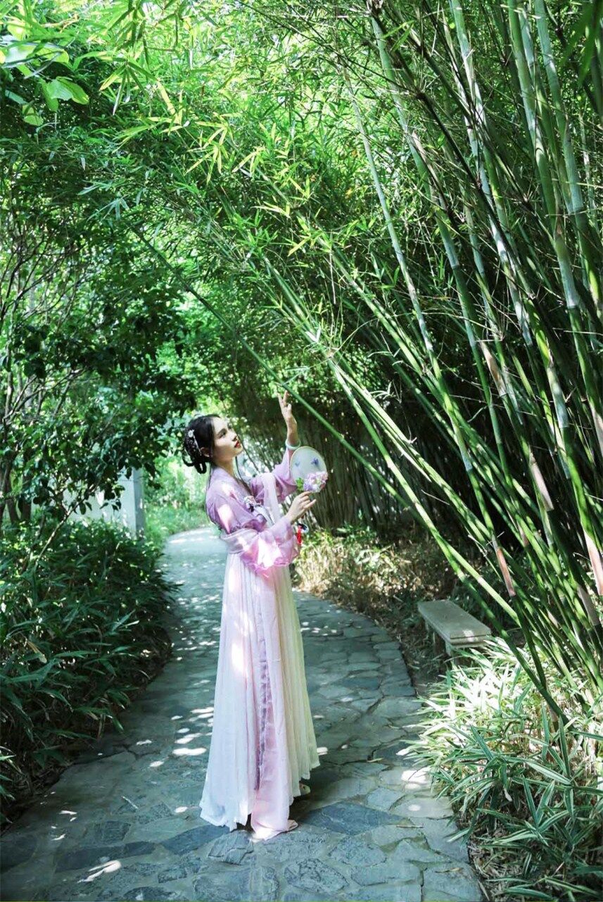 汉服女夏装古装女仙女飘逸清新淡雅改良中国风日常中国风齐胸襦裙