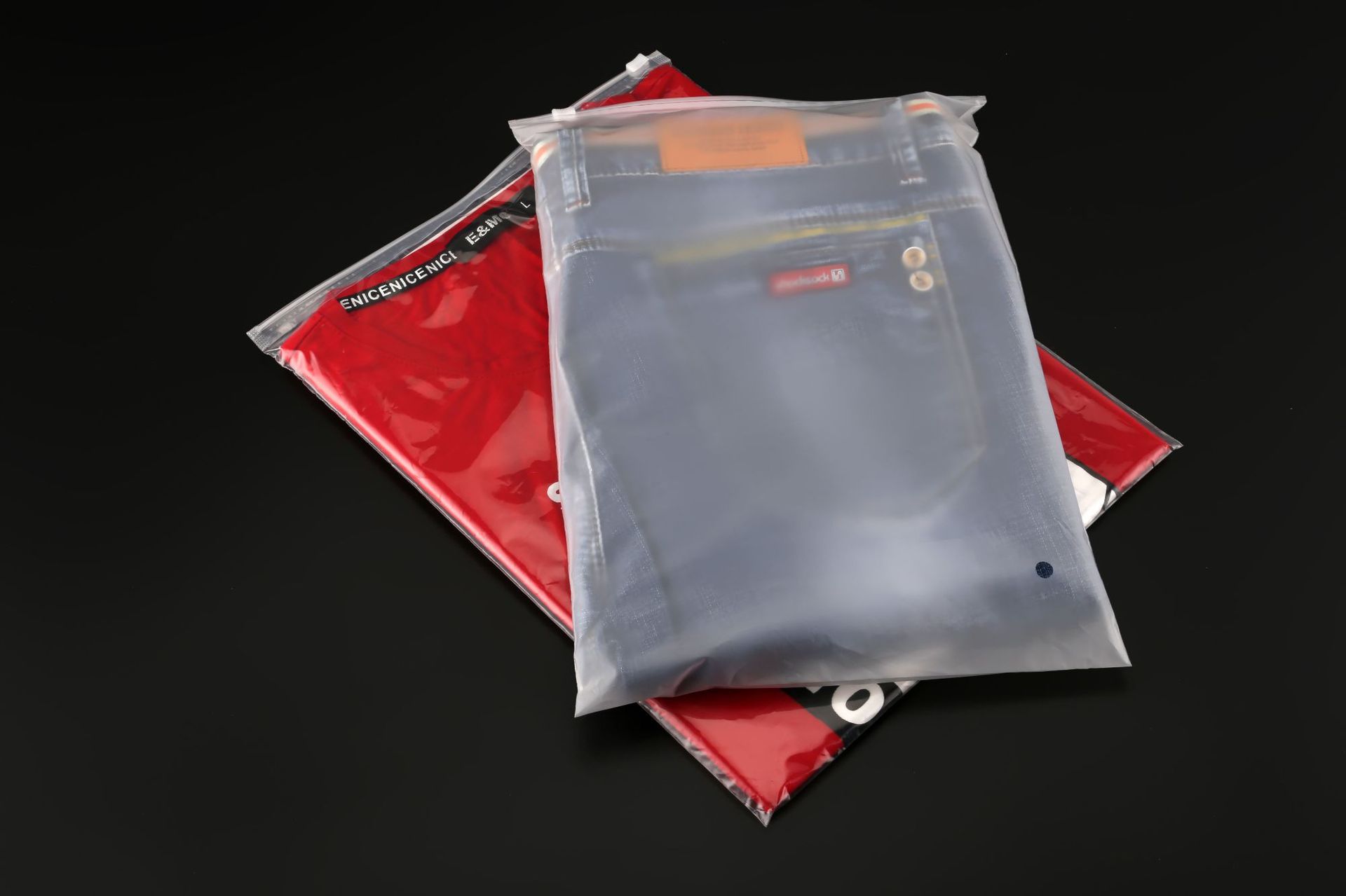 现货磨砂拉链袋 透明服装包装袋 pe塑料自封袋定制内衣服装拉链袋