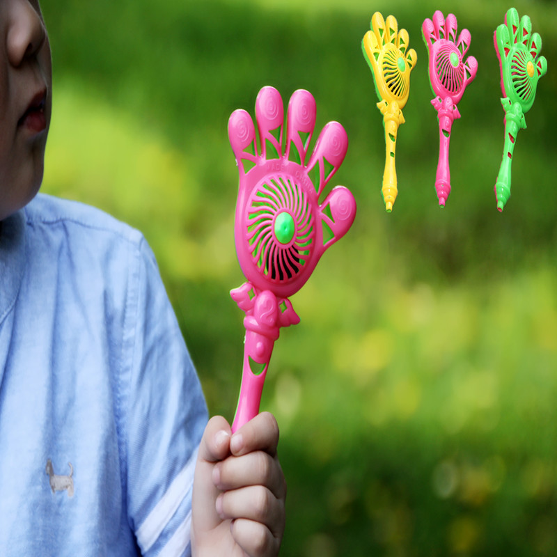 婴幼儿铃铛玩具创意手掌摇铃手拍铃带口哨双面双色亲子互动玩具