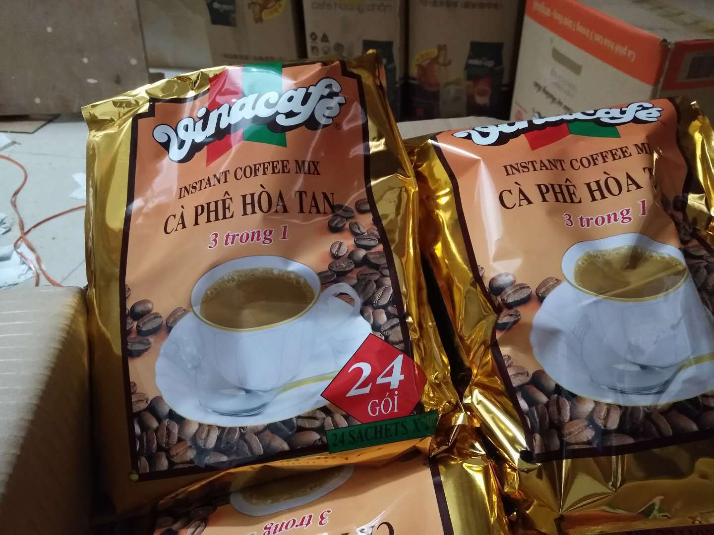 越南原装进口vinacafe金装威拿咖啡三合一速溶480g*20袋 有中文标