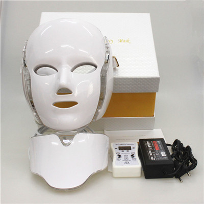 led面罩美容仪器七彩光子嫩肤祛痘仪带脖子面罩微电流面膜仪家用