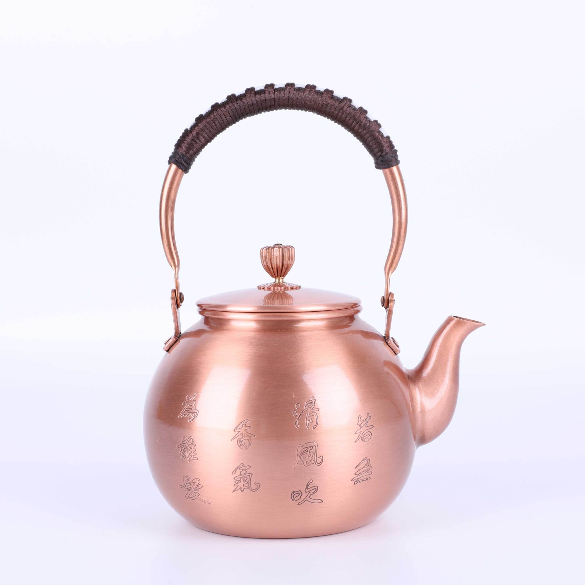 加厚铜壶烧茶壶紫铜壶大容量煮水壶功夫茶具烧水壶兰花