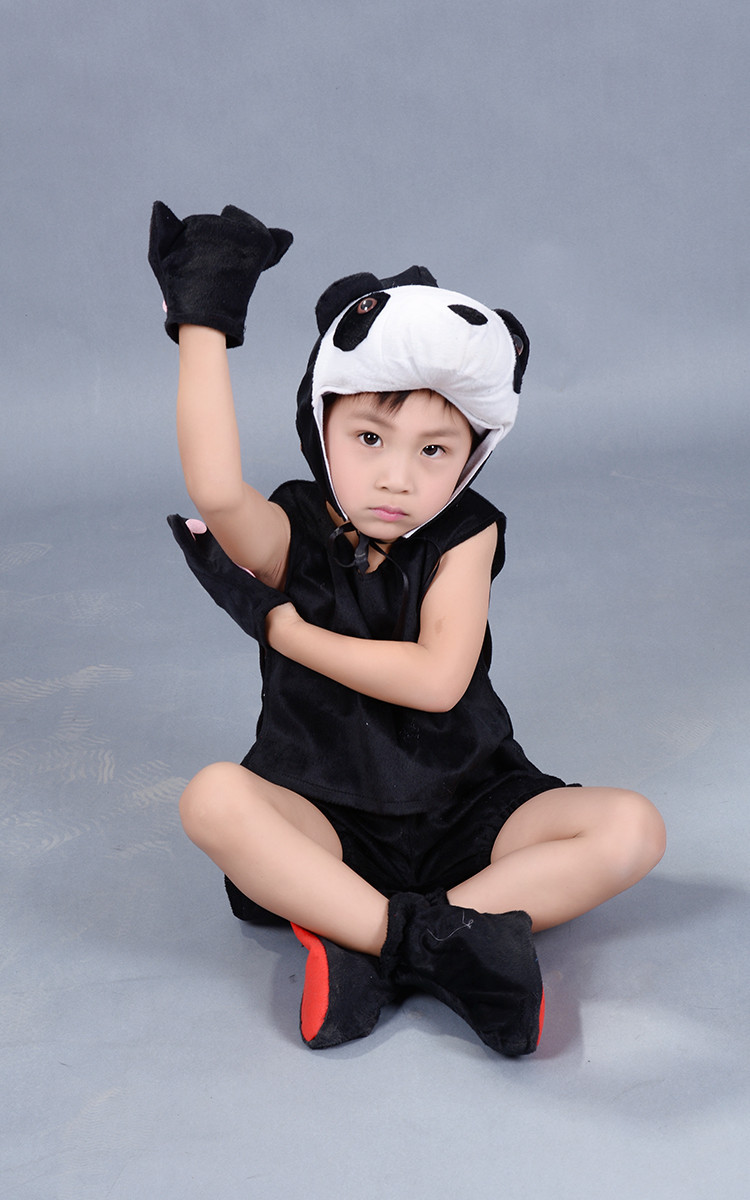 六一新款儿童动物演出服幼儿熊猫表演服小学生卡通话剧舞台摄影服