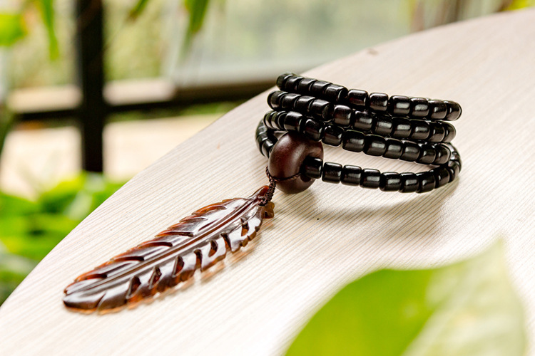 纯黑羊角手串手链108颗佛珠念珠饰品藏式diy搭配民族风厂家直销