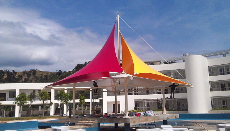 定做景区园林膜结构景观篷 小木屋膜结构景观遮阳棚 膜结构工程