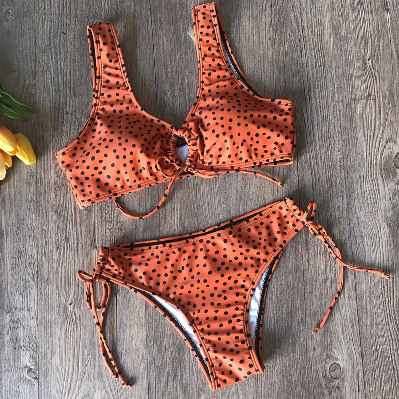 2020欧美外贸新款波点女士比基尼泳衣bikini速卖通分体泳装